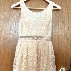 Lace fit and flare dress
